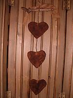 Triple cinnamon heart hanger