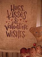 Hugs Kisses and Valentine Wishes towel or pillow