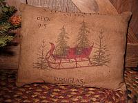 S Claus tree farm pillow