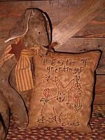  #3520 Easter Greetings hand stitched pillow